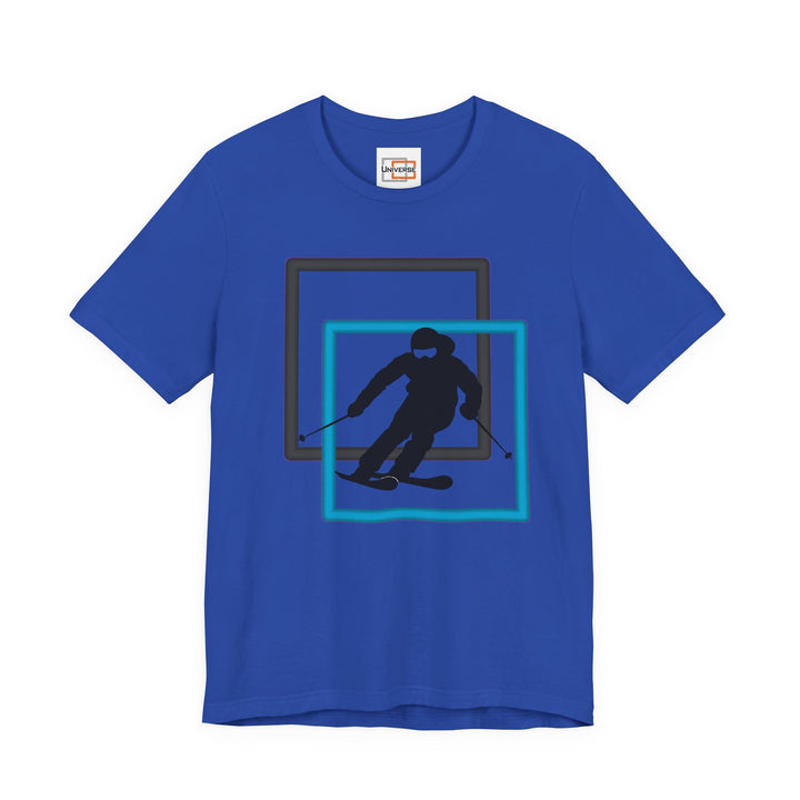 Minimal Downhill Skier Light— Unisex Graphic Tee | Universe