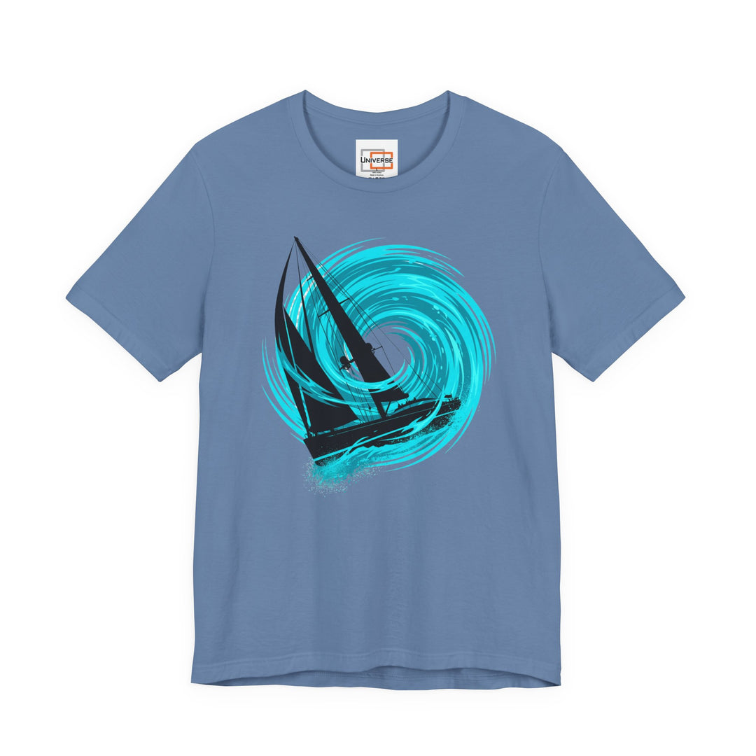 Neon Yacht Vortex — Unisex Graphic Tee | Universe
