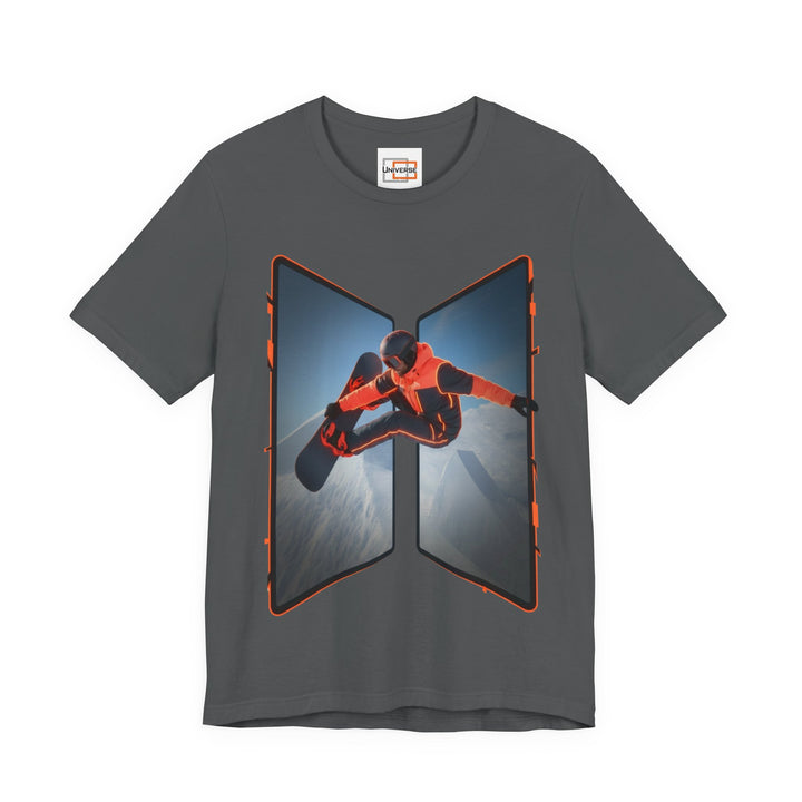Neon Snowboarder Z-Fold Portal— Unisex Graphic Tee | Universe