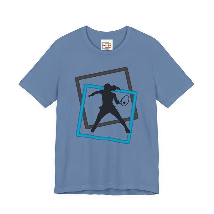 Minimal Tennis Woman Light— Unisex Graphic Tee | Universe