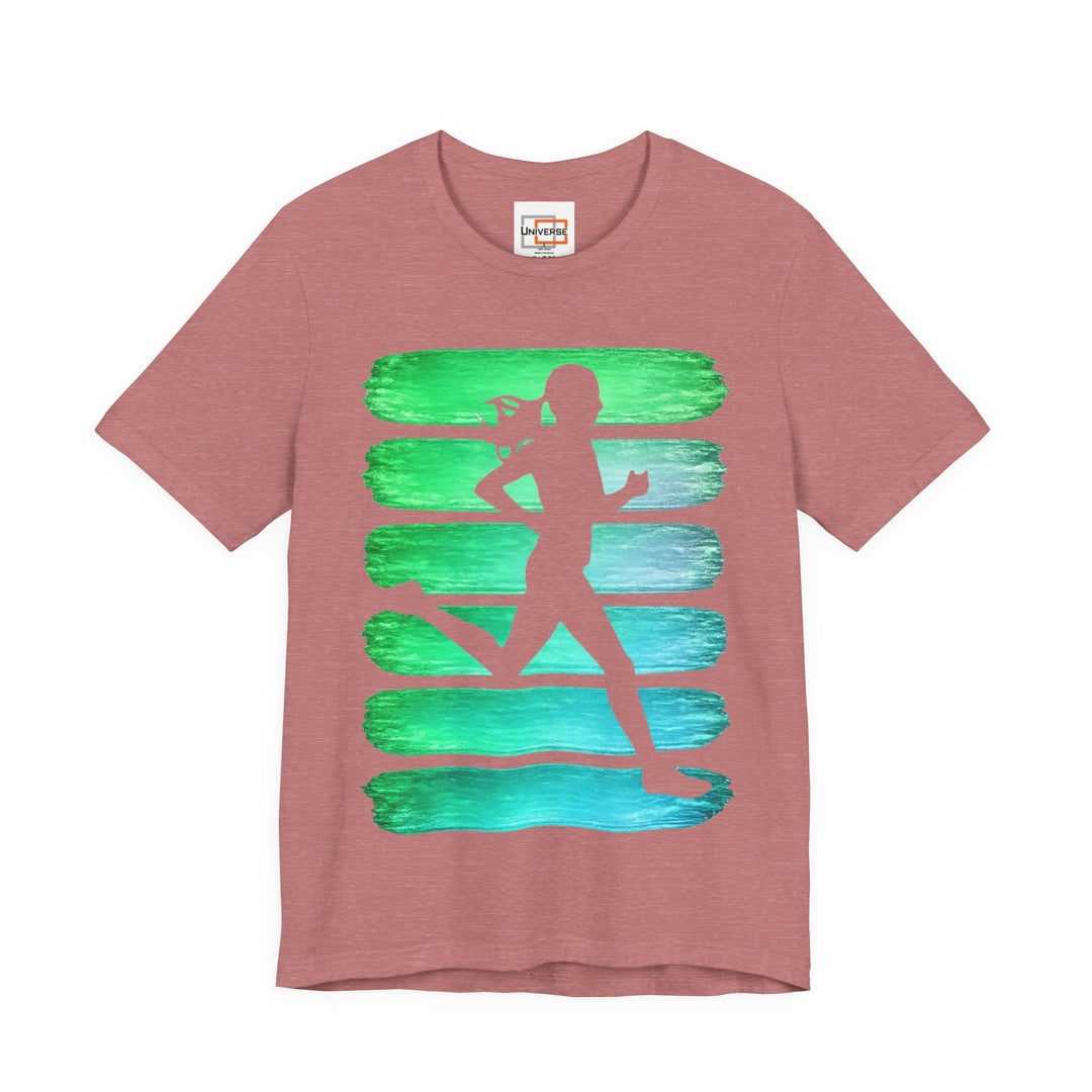 Vintage Runner Green Teal Stripes — Unisex Graphic Tee | Universe