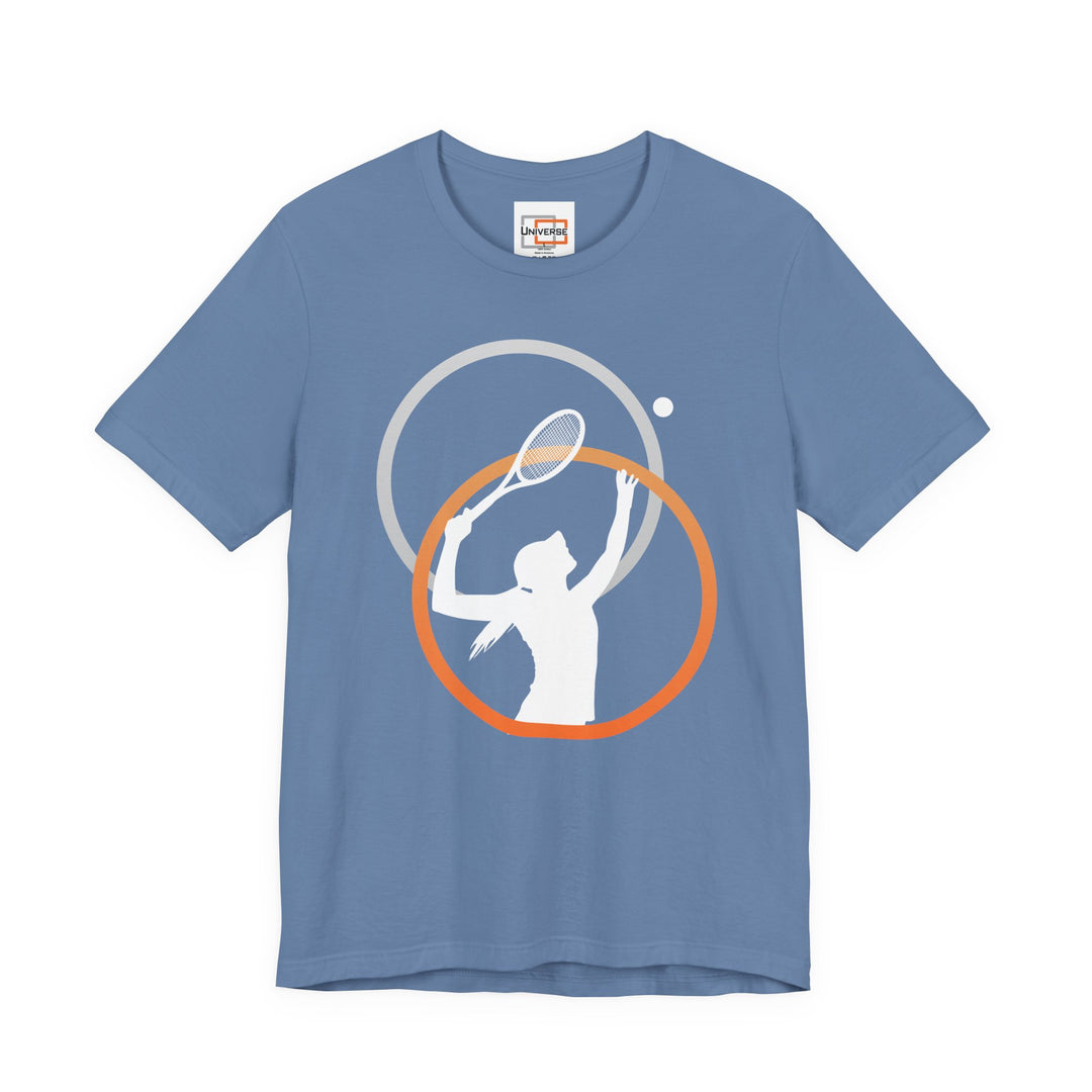 Minimal Tennis Player Dark — Unisex Graphic Tee | Universe