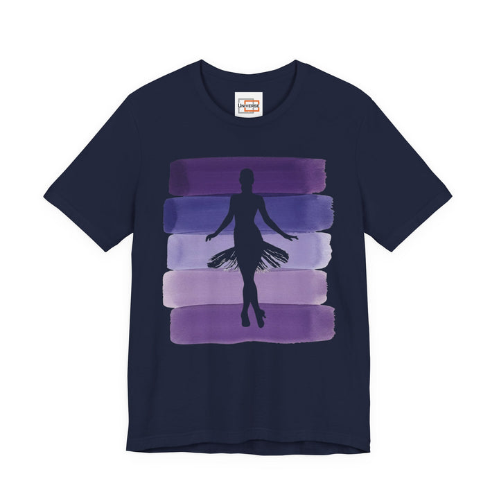 Vintage Ballerina Purple Stripes — Unisex Graphic Tee | Universe