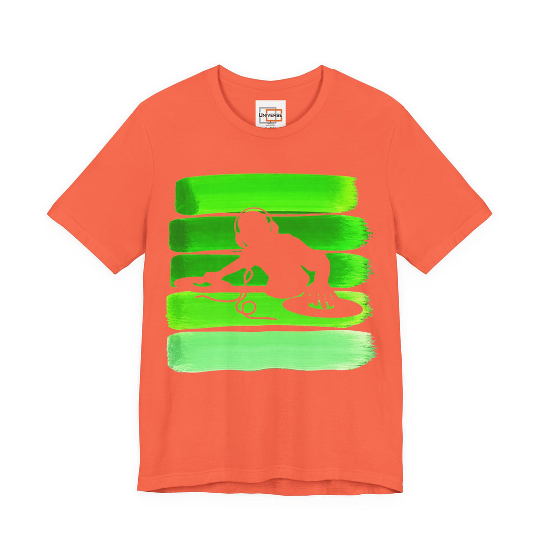 Vintage DJ Green Stripes — Unisex Graphic Tee | Universe