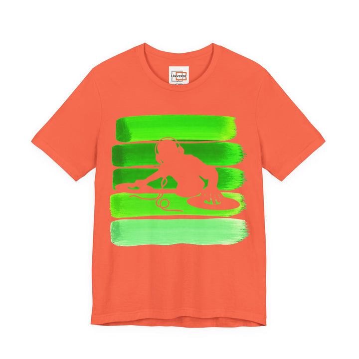 Vintage DJ Green Stripes — Unisex Graphic Tee | Universe
