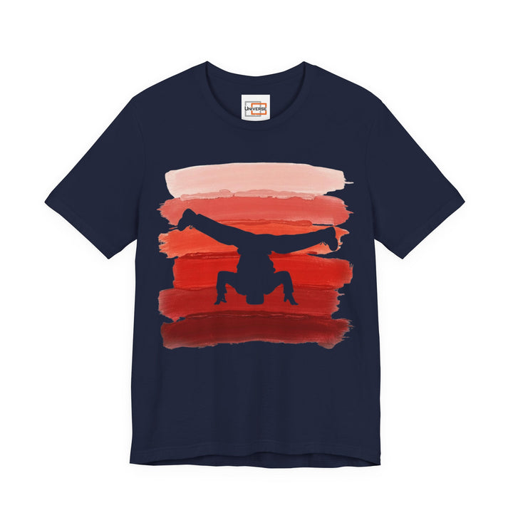 Vintage Breakdancer Red Stripes — Unisex Graphic Tee | Universe