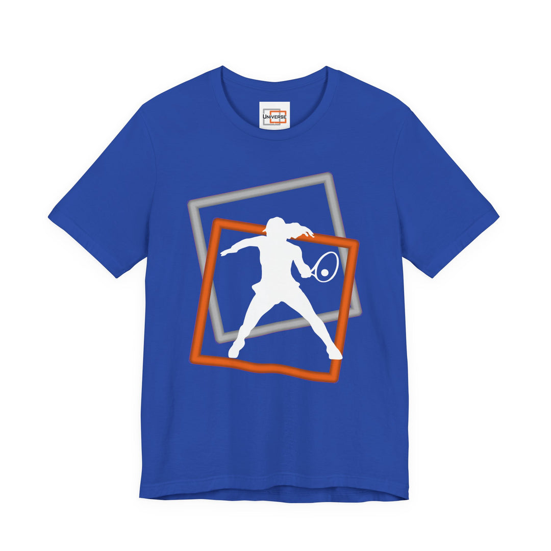 Minimal Tennis Woman Dark — Unisex Graphic Tee | Universe