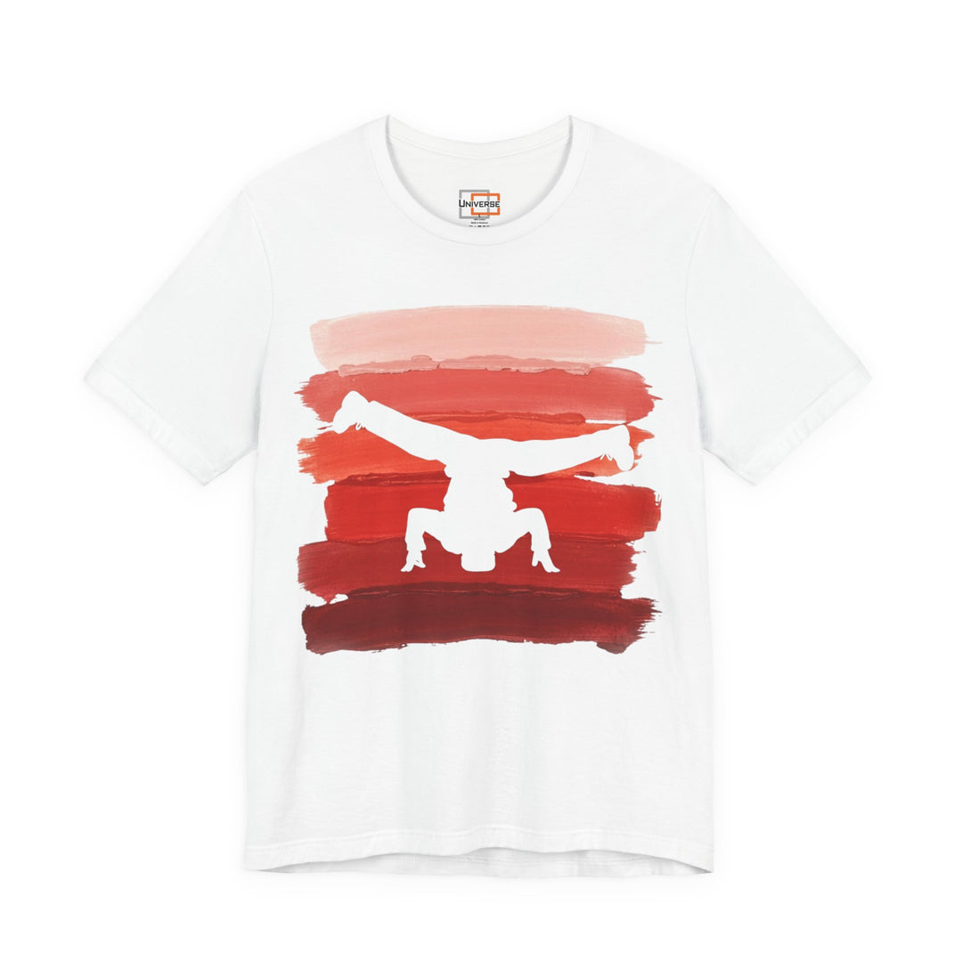 Vintage Breakdancer Red Stripes — Unisex Graphic Tee | Universe