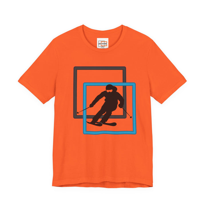 Minimal Downhill Skier Light— Unisex Graphic Tee | Universe