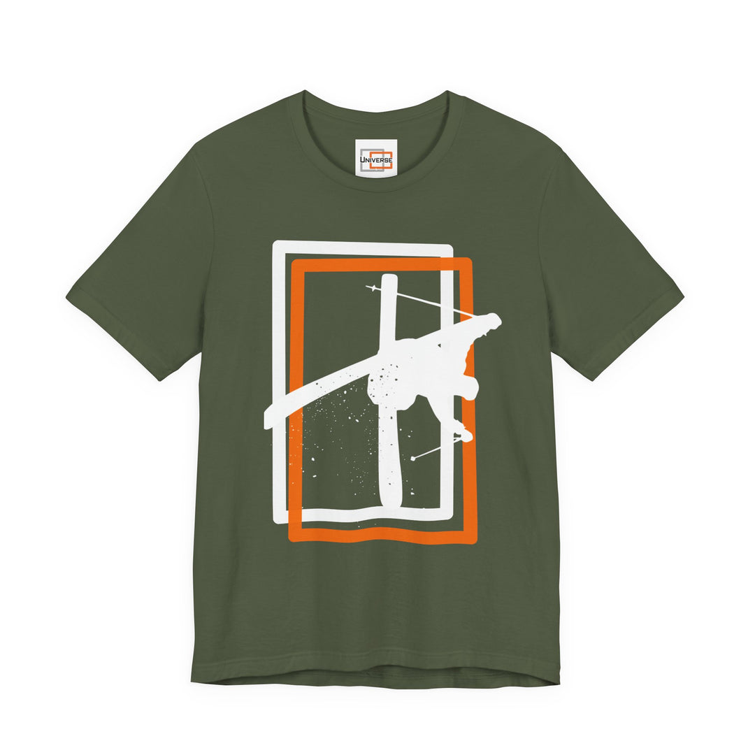 Minimal Freestyle Skier Dark — Unisex Graphic Tee | Universe
