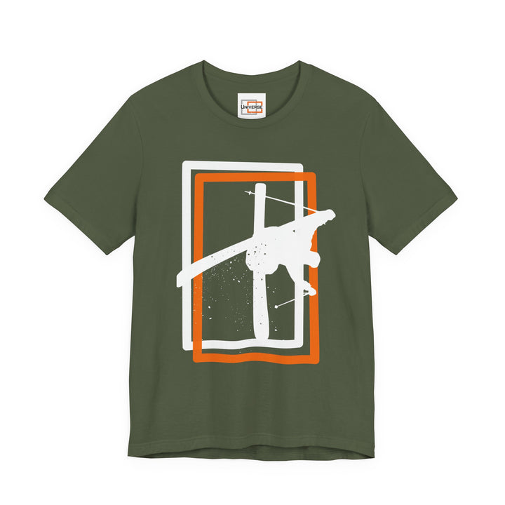 Minimal Freestyle Skier Dark — Unisex Graphic Tee | Universe