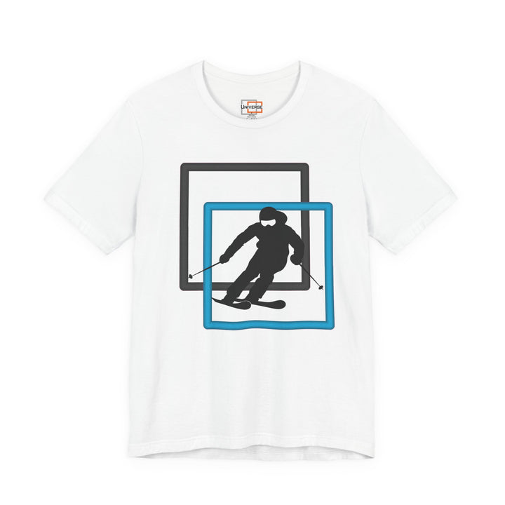 Minimal Downhill Skier Light— Unisex Graphic Tee | Universe