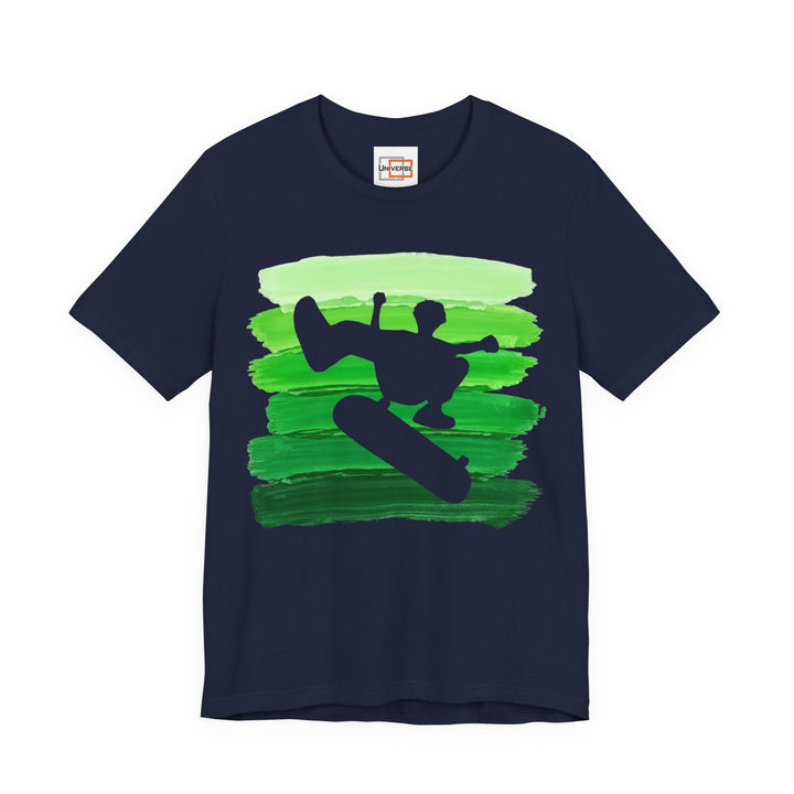 Vintage Skateboarder Green Stripes — Unisex Graphic Tee | Universe