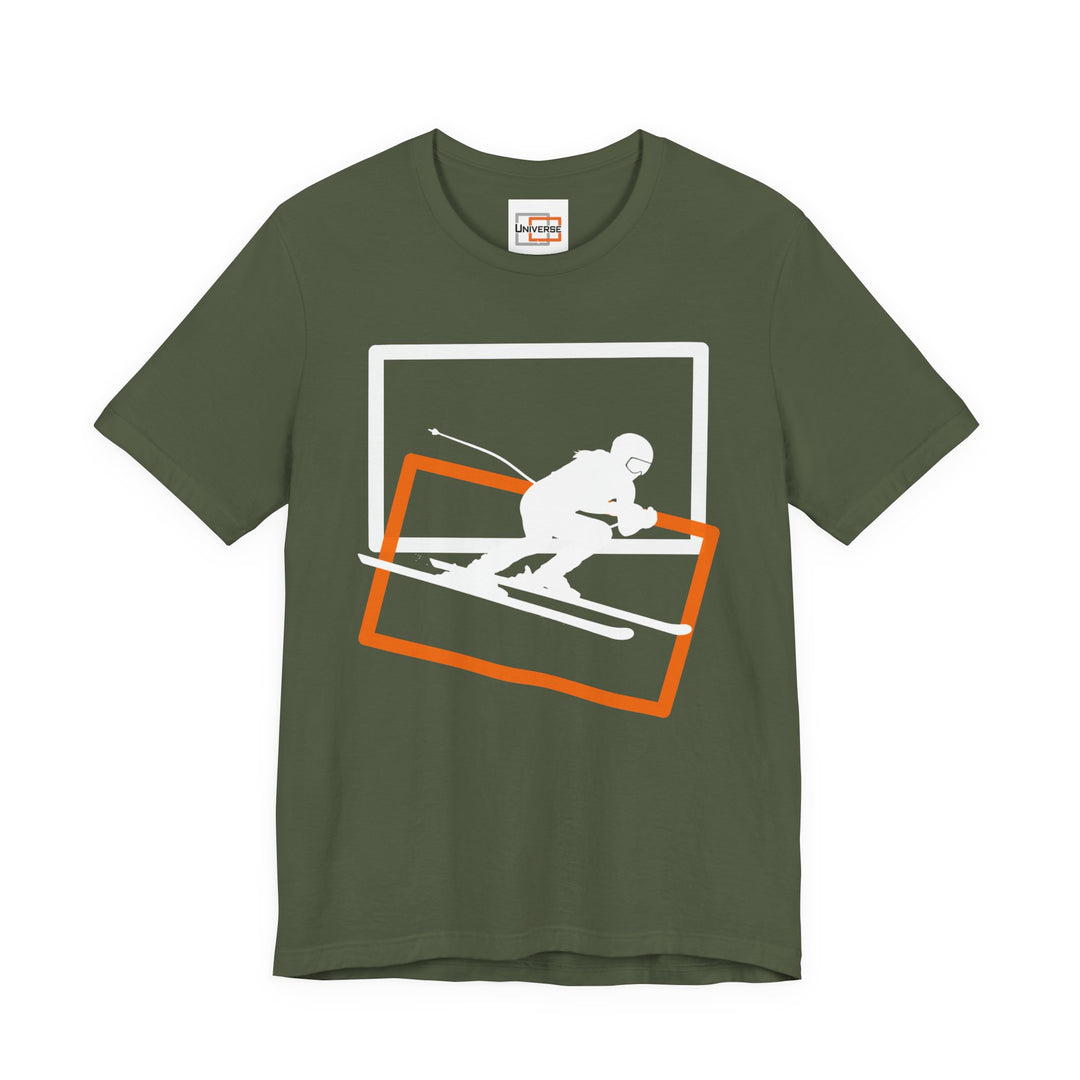 Minimal Speed Skier Dark — Unisex Graphic Tee | Universe