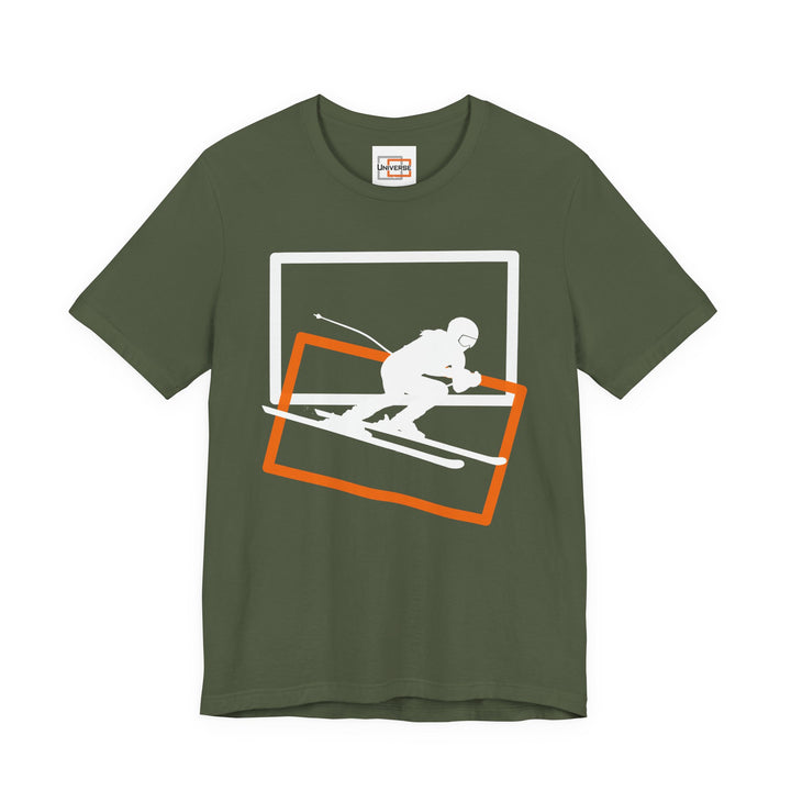 Minimal Speed Skier Dark — Unisex Graphic Tee | Universe