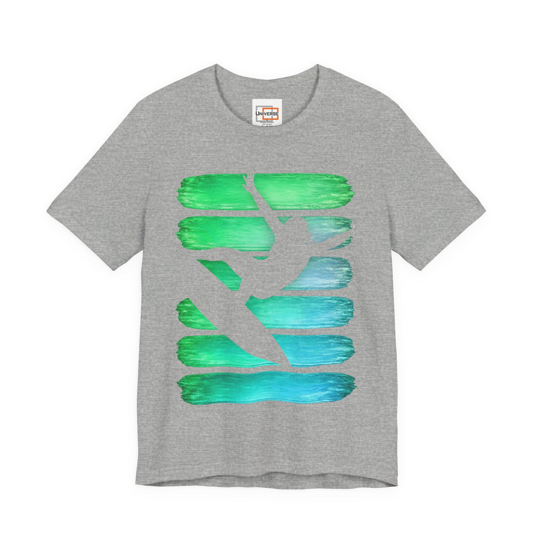 Vintage Surfer Girl Stripes — Unisex Graphic Tee | Universe