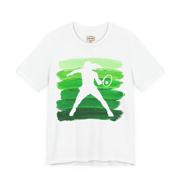 Vintage Tennis Green Stripes — Unisex Graphic Tee | Universe