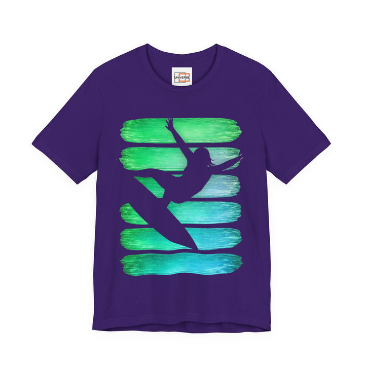 Vintage Surfer Girl Stripes — Unisex Graphic Tee | Universe