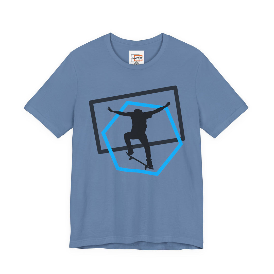 Minimal Skateboarder Ollie Light— Unisex Graphic Tee | Universe