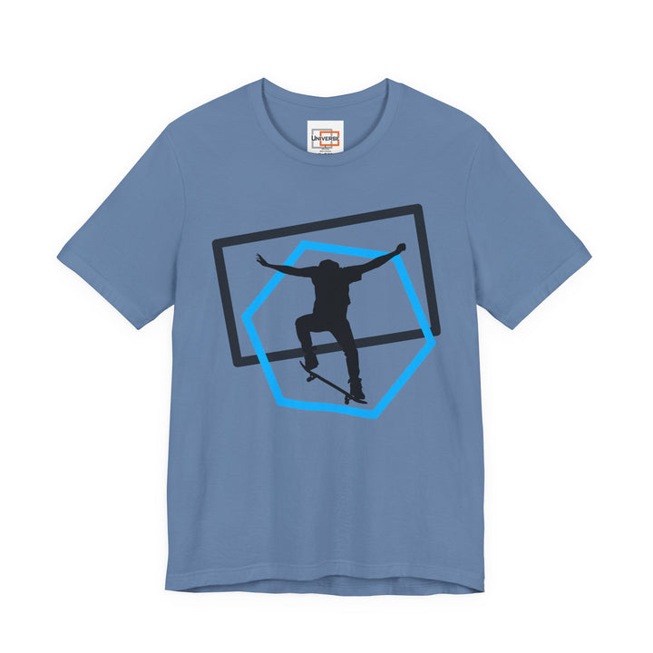 Minimal Skateboarder Ollie Light— Unisex Graphic Tee | Universe