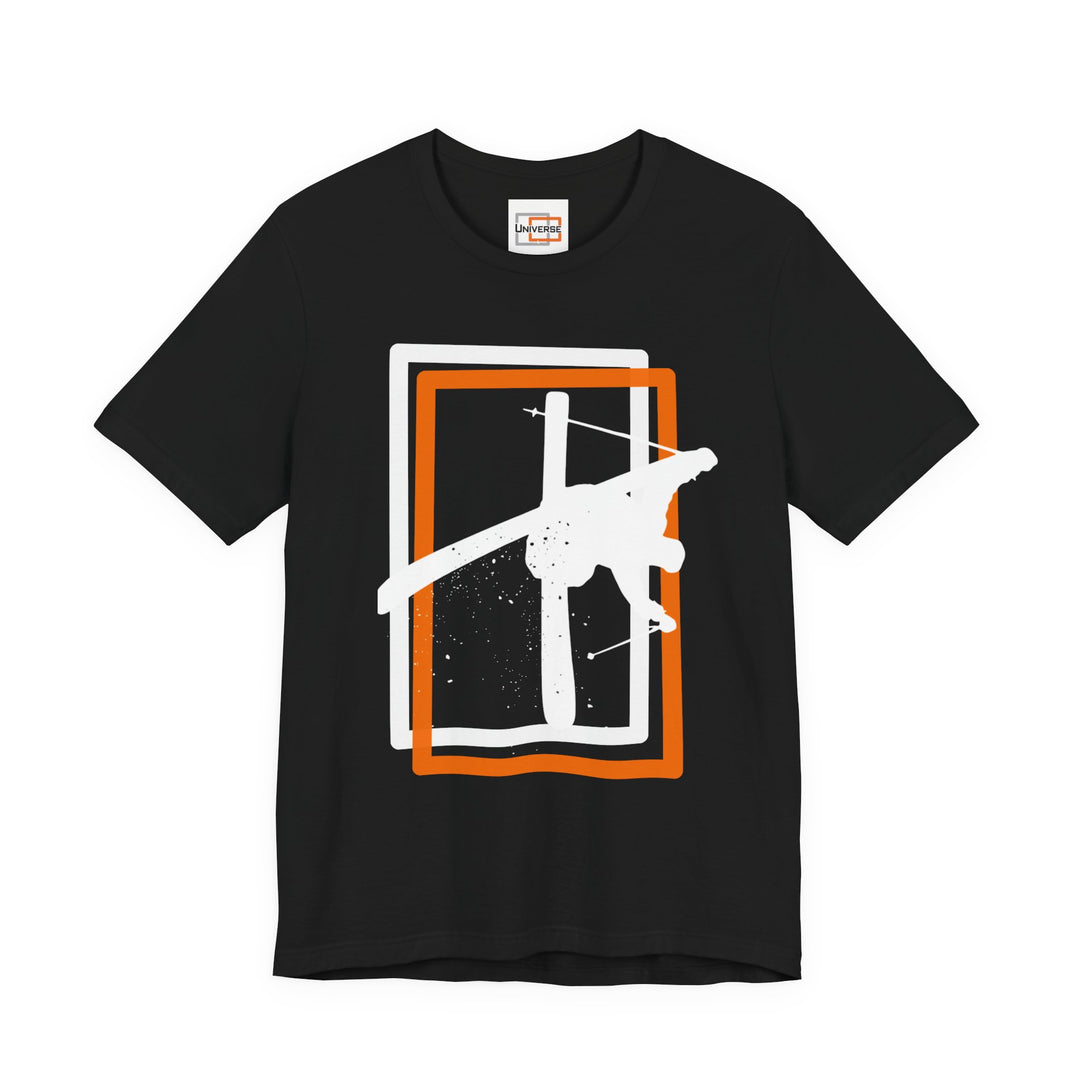 Minimal Freestyle Skier Dark — Unisex Graphic Tee | Universe