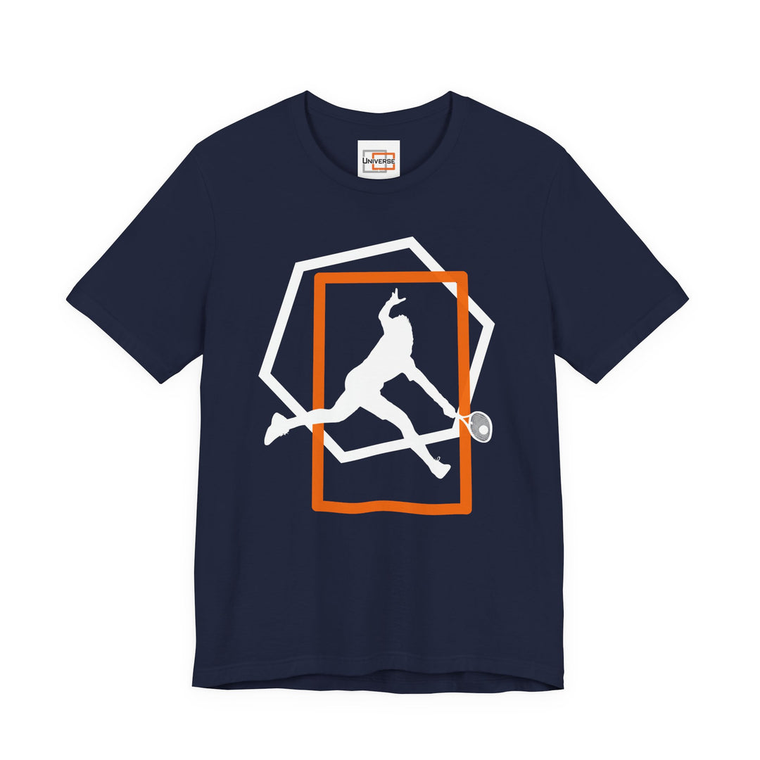 Minimal Tennis Man Dark — Unisex Graphic Tee | Universe