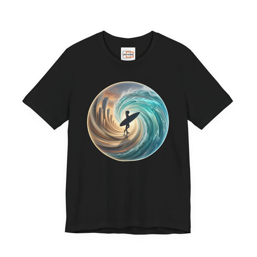 City Wave Surfer Vortex — Unisex Graphic Tee | Universe