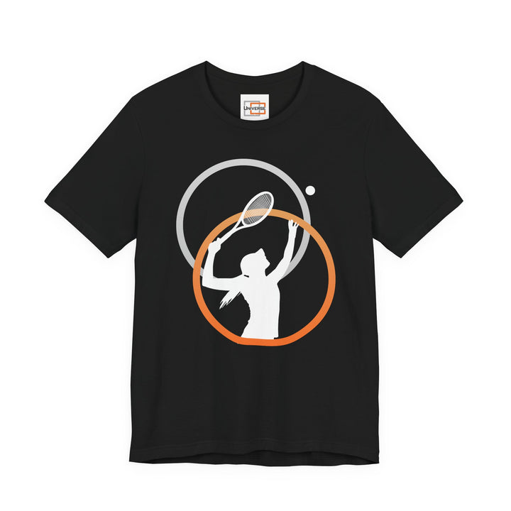 Minimal Tennis Player Dark — Unisex Graphic Tee | Universe