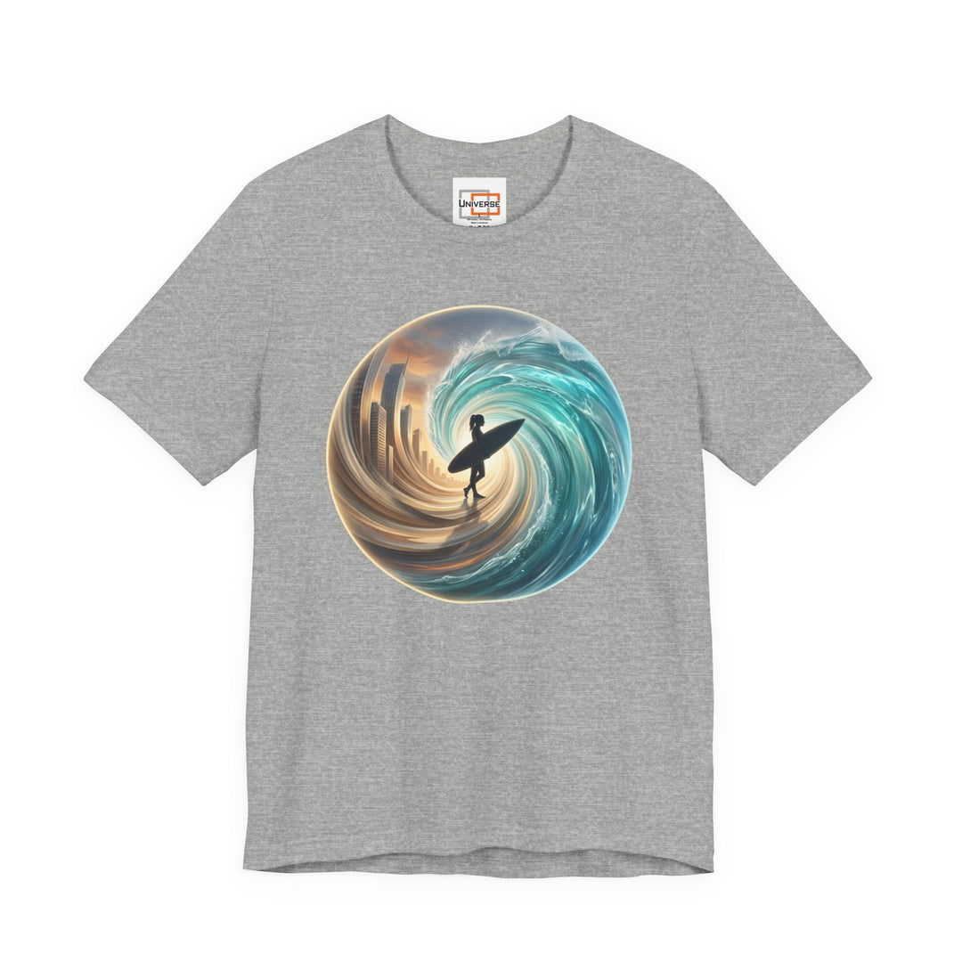 City Wave Surfer Vortex — Unisex Graphic Tee | Universe