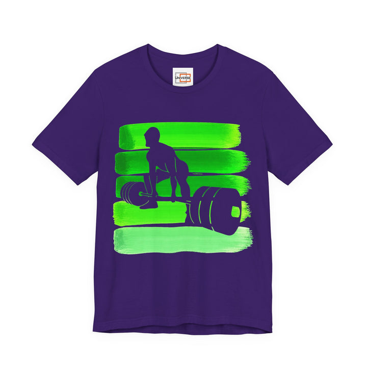 Vintage Deadlift Green Stripes — Unisex Graphic Tee | Universe