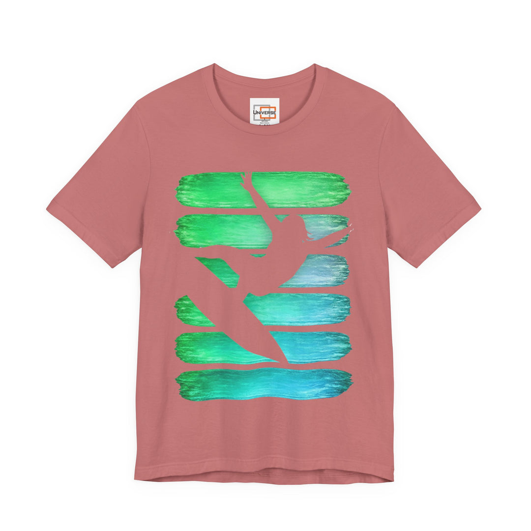 Vintage Surfer Girl Stripes — Unisex Graphic Tee | Universe