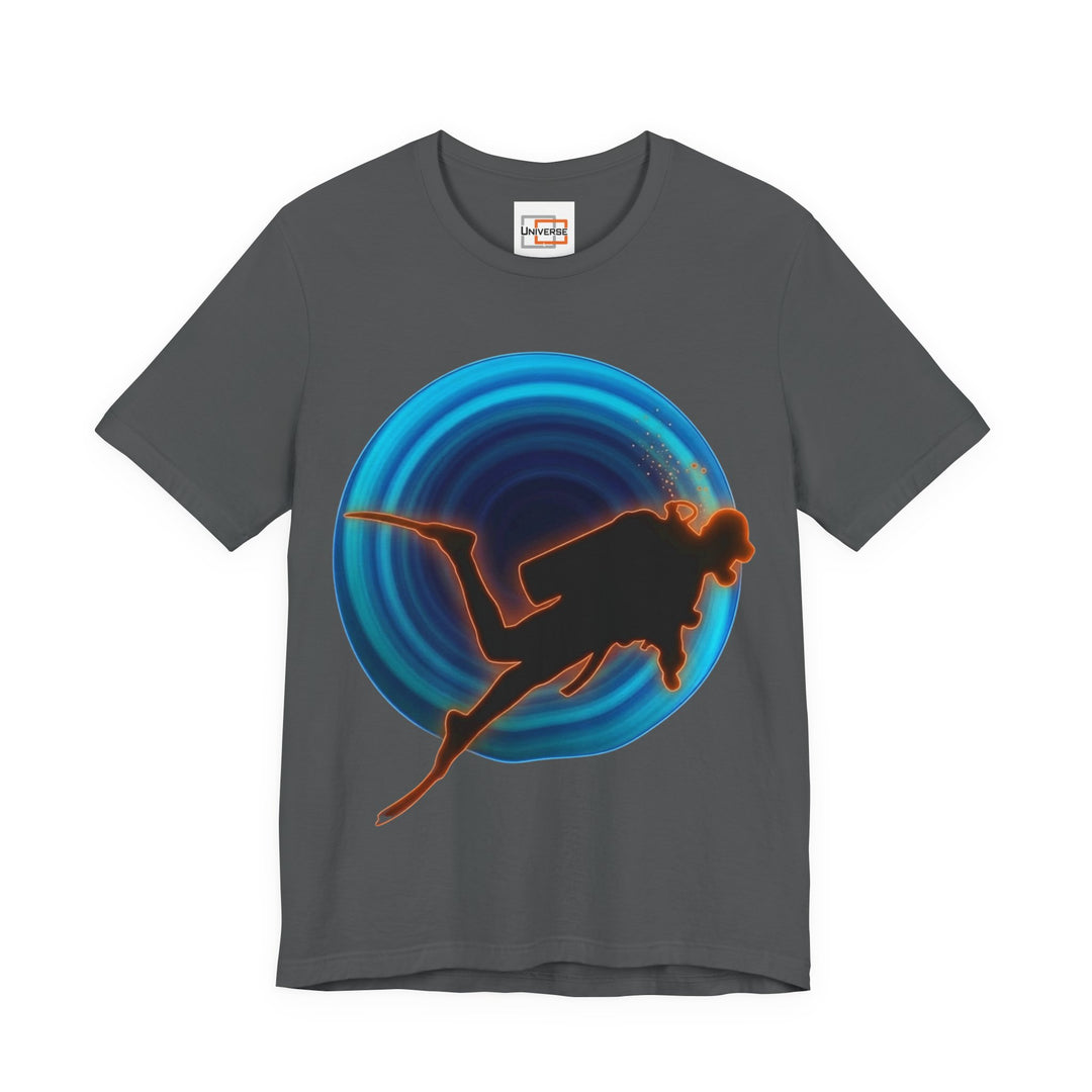Neon Diver Vortex— Unisex Graphic Tee | Universe