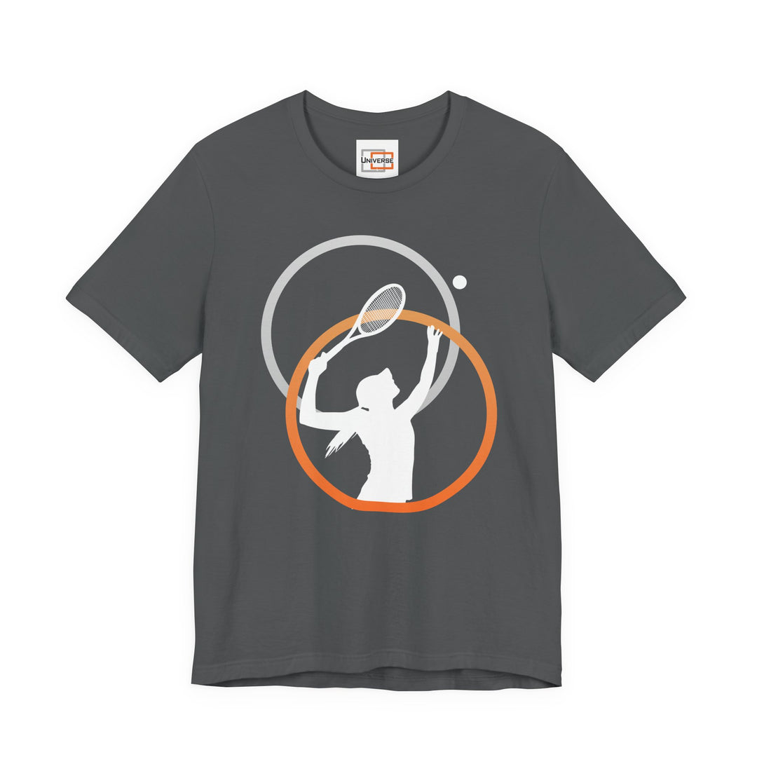 Minimal Tennis Player Dark — Unisex Graphic Tee | Universe