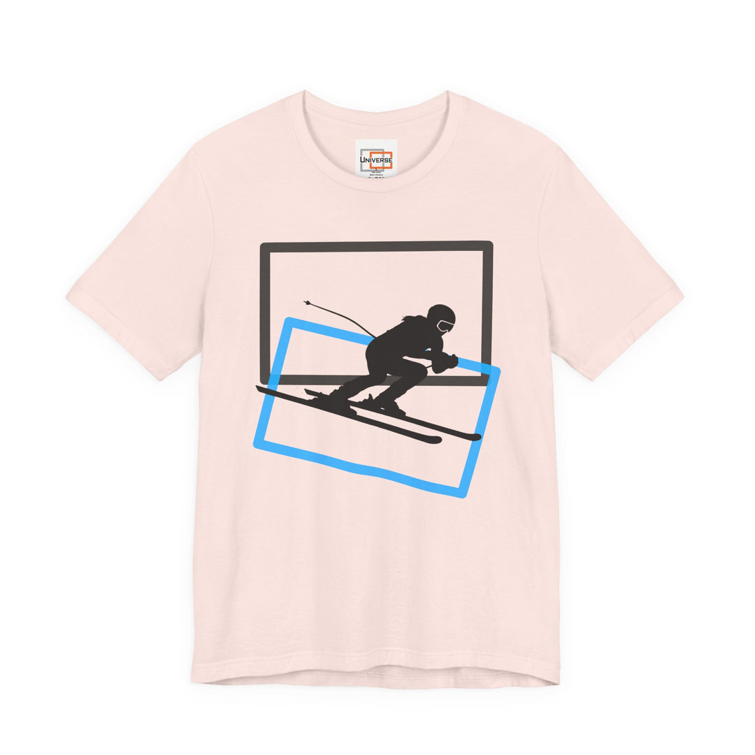 Minimal Downhill Skier Light— Unisex Graphic Tee | Universe