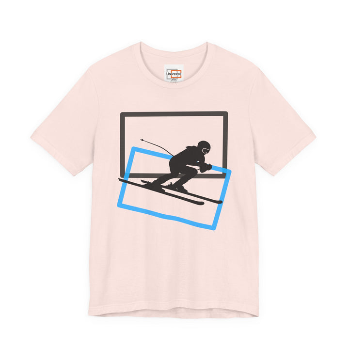 Minimal Downhill Skier Light— Unisex Graphic Tee | Universe
