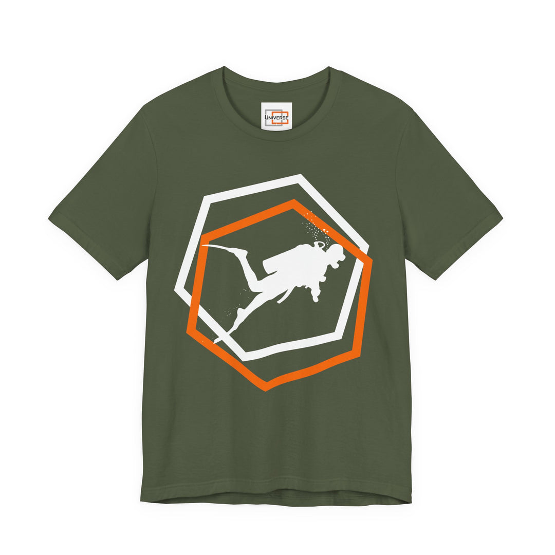 Minimal Scuba Diver Dark — Unisex Graphic Tee | Universe