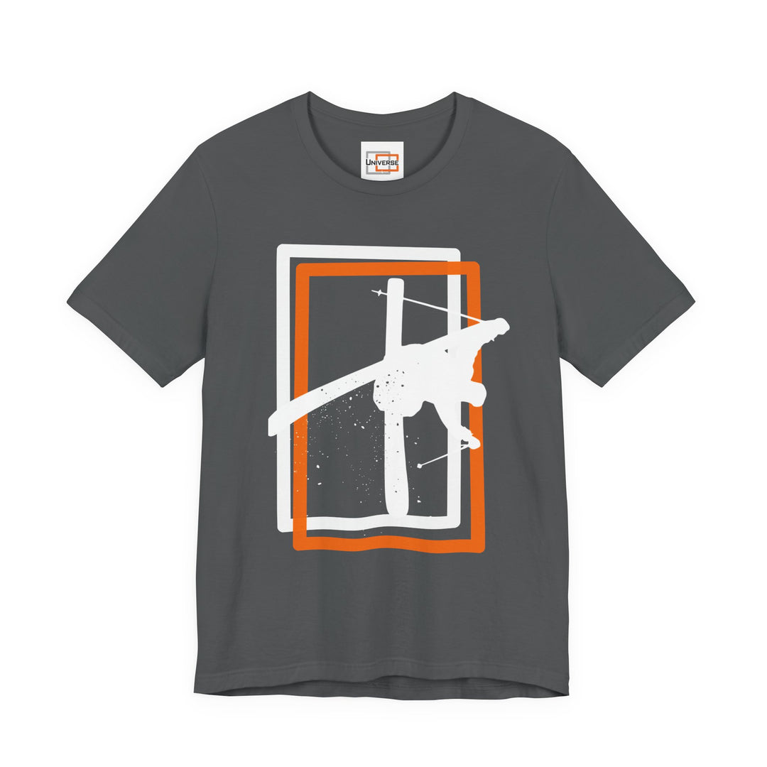 Minimal Freestyle Skier Dark — Unisex Graphic Tee | Universe