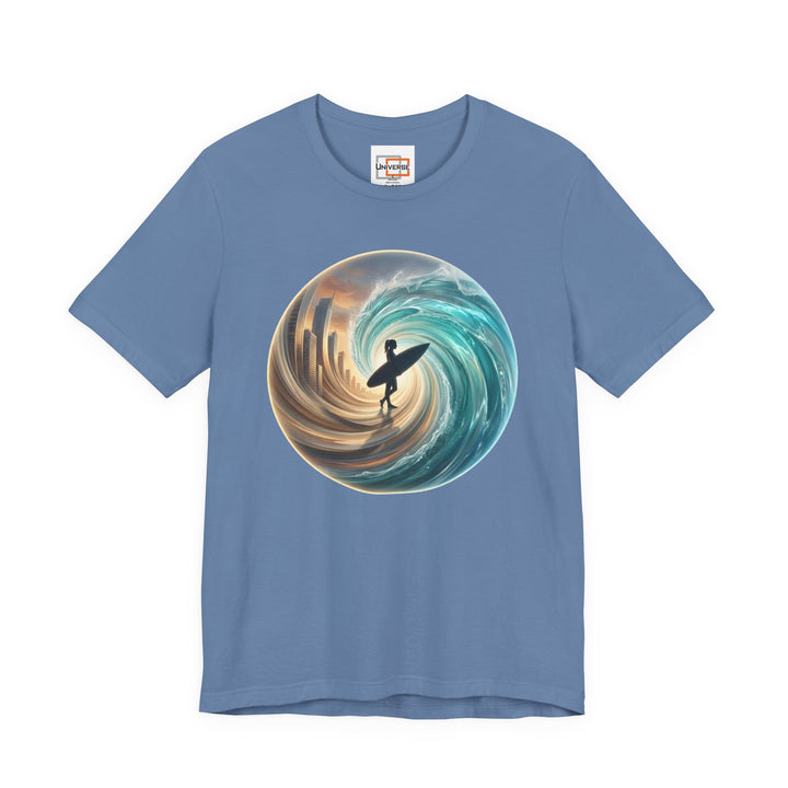 City Wave Surfer Vortex — Unisex Graphic Tee | Universe