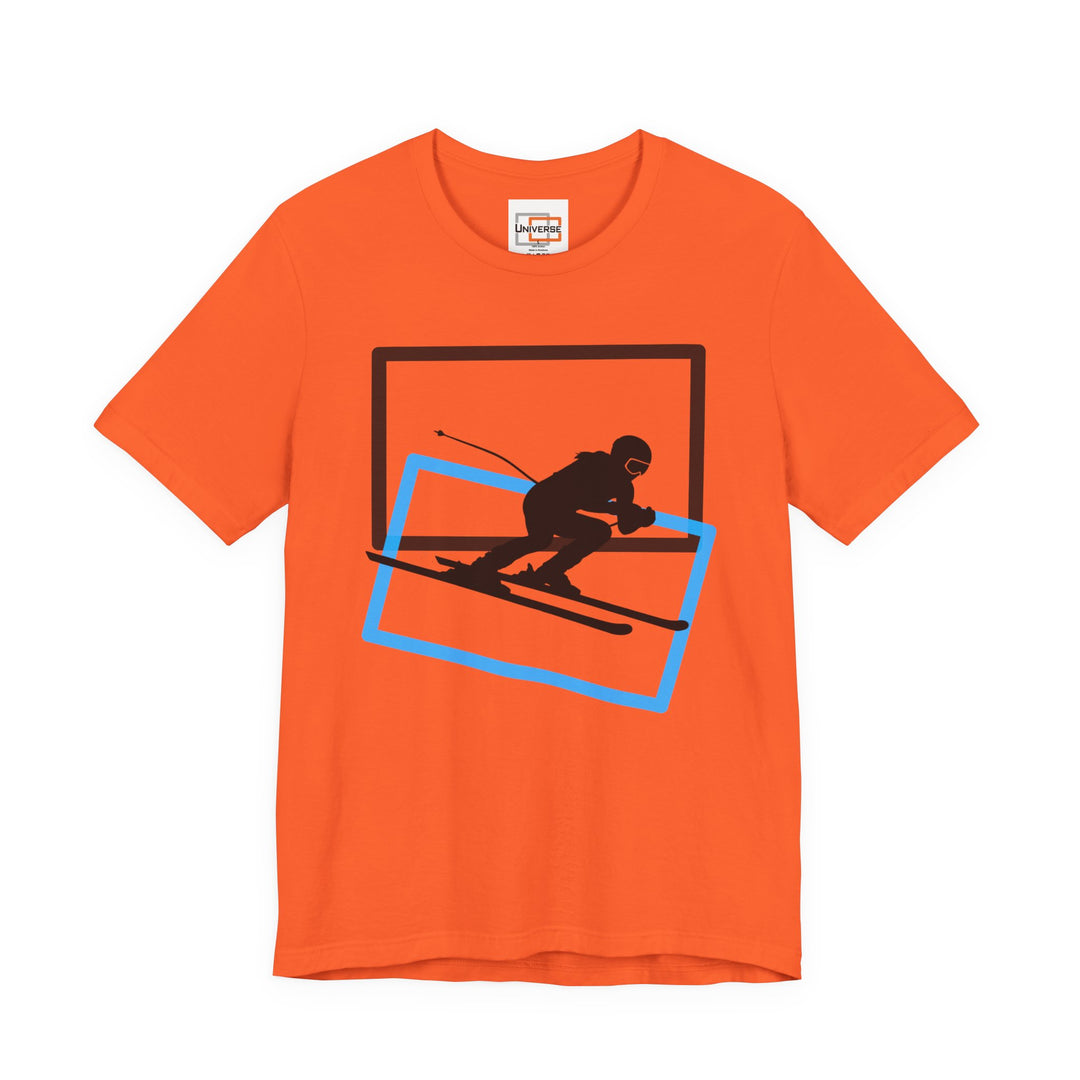 Minimal Downhill Skier Light— Unisex Graphic Tee | Universe