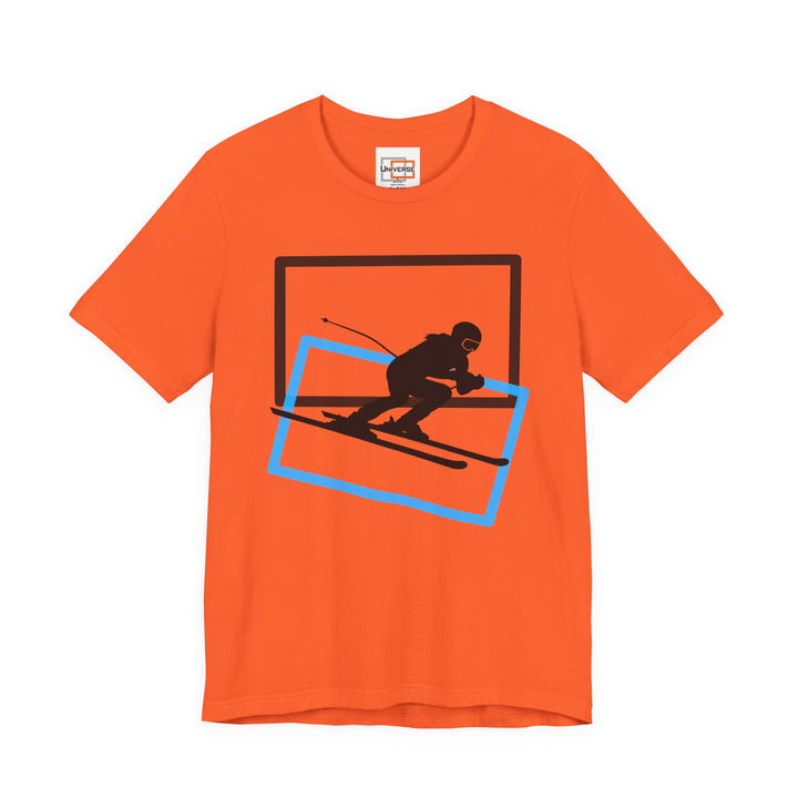 Minimal Downhill Skier Light— Unisex Graphic Tee | Universe