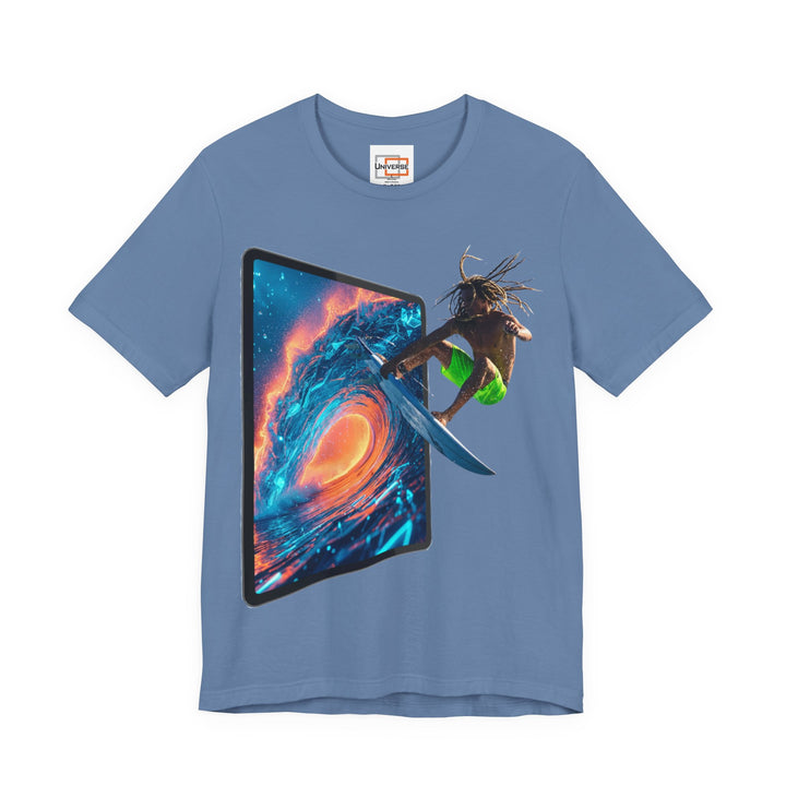 Fire Wave Surfer Portal— Unisex Graphic Tee | Universe
