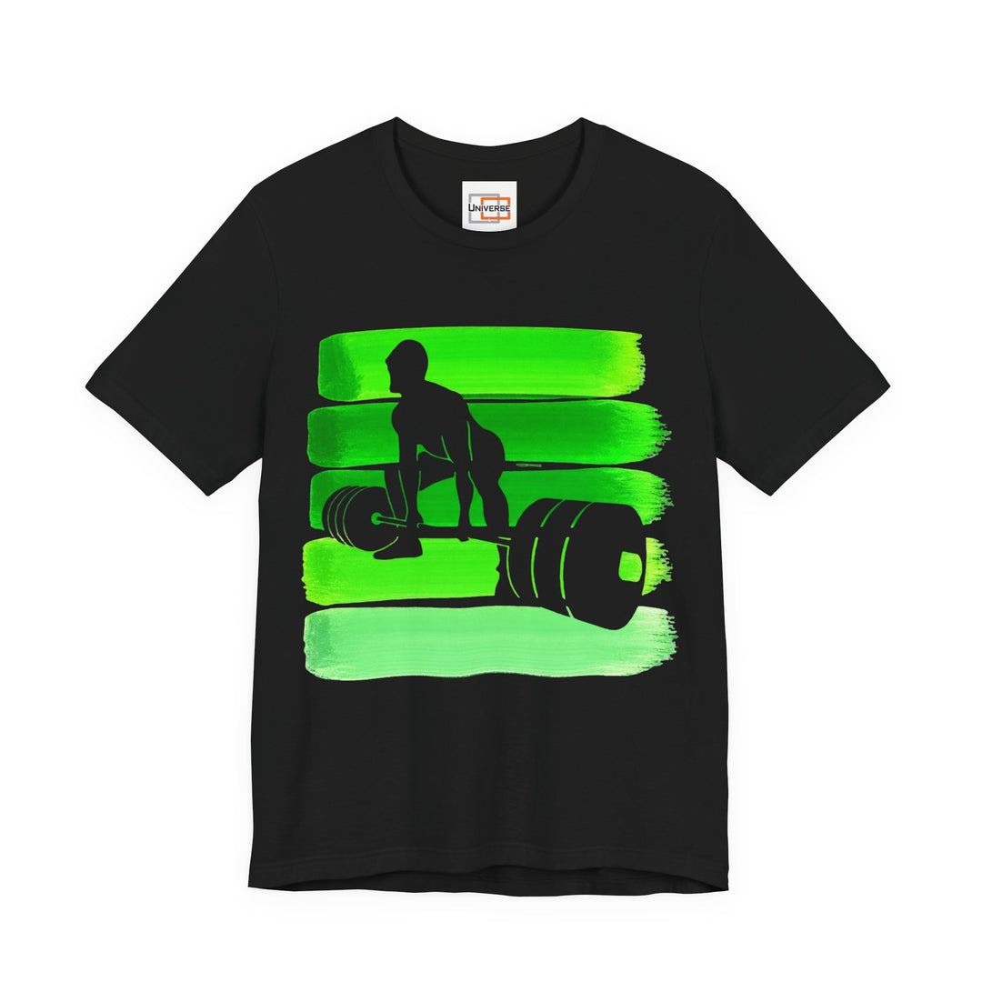 Vintage Deadlift Green Stripes — Unisex Graphic Tee | Universe
