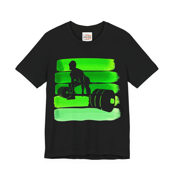 Vintage Deadlift Green Stripes — Unisex Graphic Tee | Universe