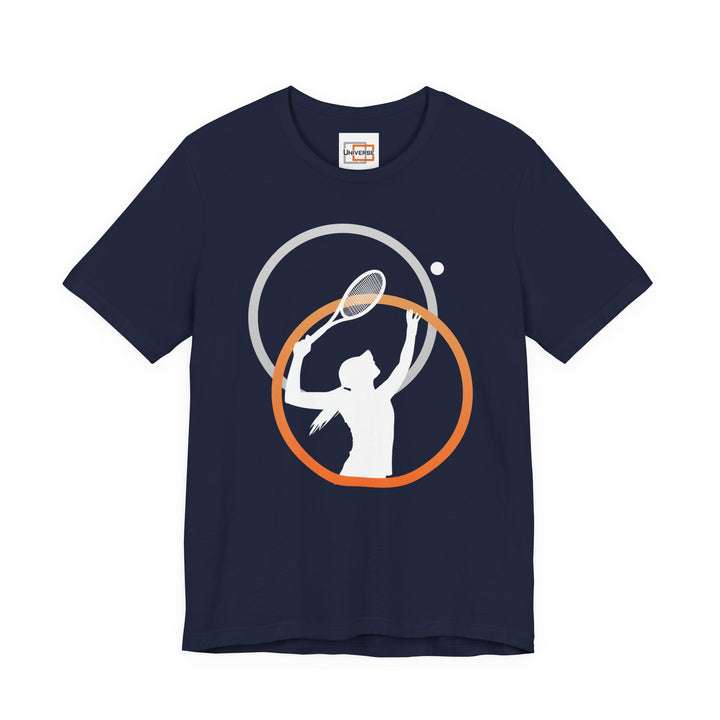 Minimal Tennis Player Dark — Unisex Graphic Tee | Universe