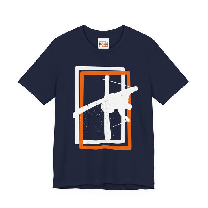 Minimal Freestyle Skier Dark — Unisex Graphic Tee | Universe