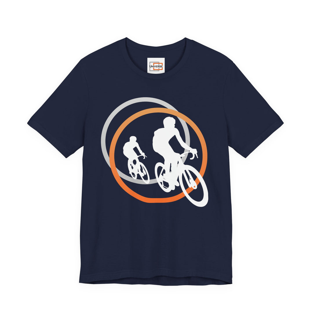 Minimal Cyclists Dark— Unisex Graphic Tee | Universe