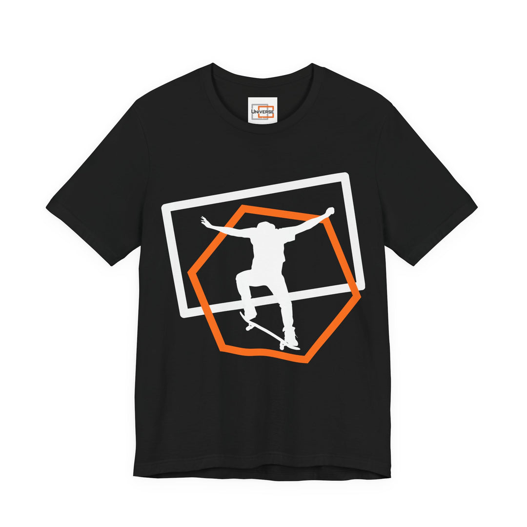 Minimal Skateboarder Ollie Dark — Unisex Graphic Tee | Universe