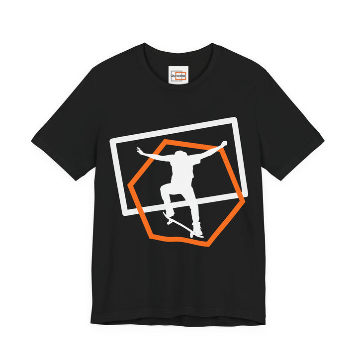Minimal Skateboarder Ollie Dark — Unisex Graphic Tee | Universe