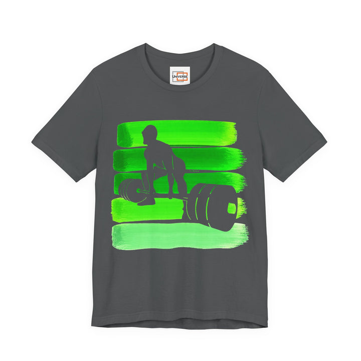 Vintage Deadlift Green Stripes — Unisex Graphic Tee | Universe