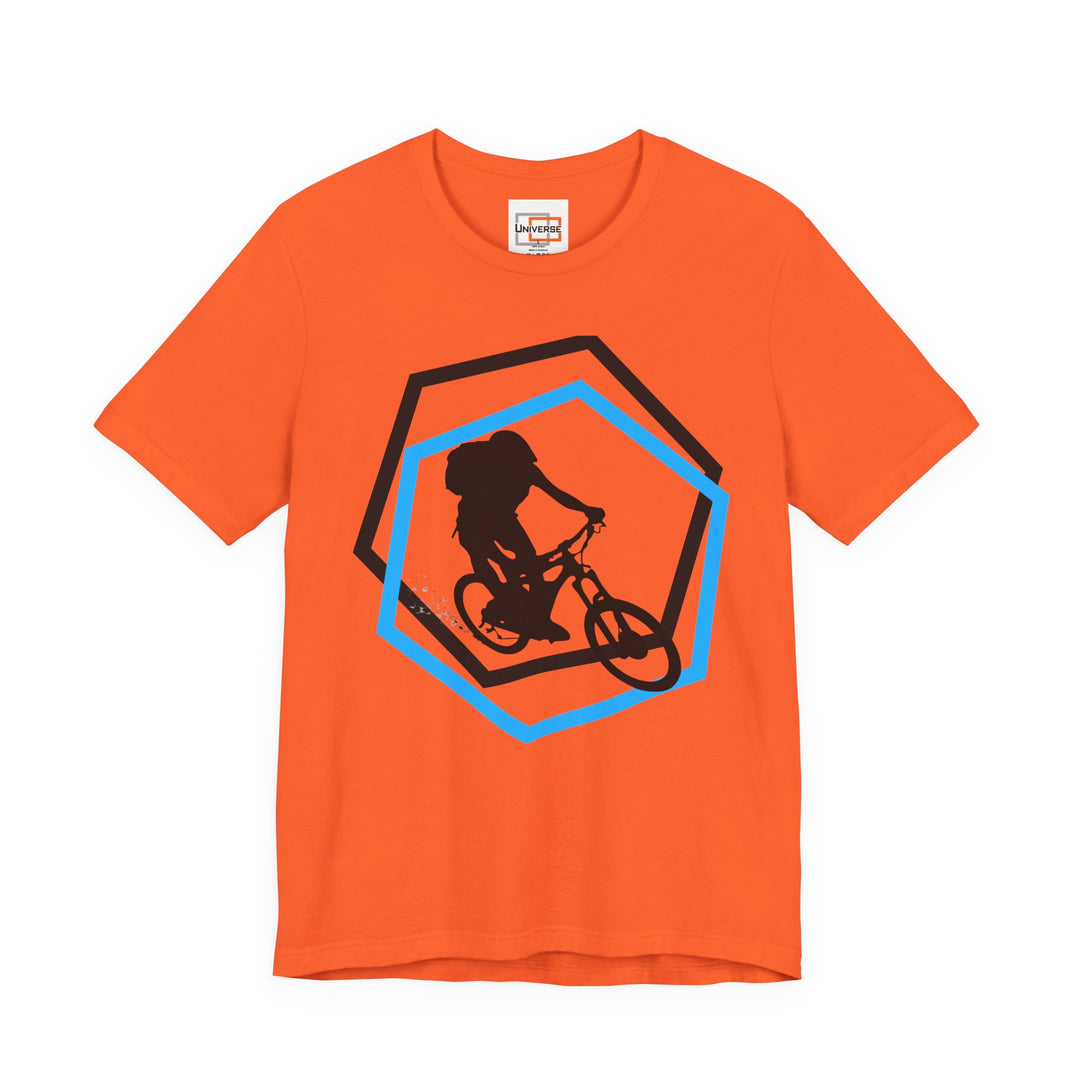 Minimal Mountain Biker Light — Unisex Graphic Tee | Universe